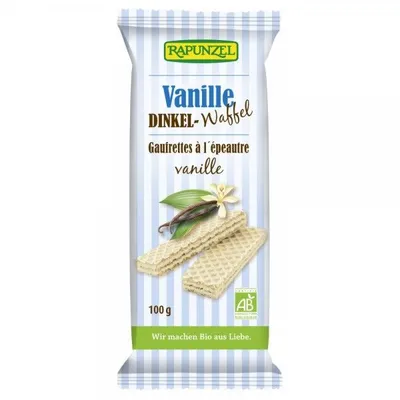 Napolitane cu crema de vanilie bio, 100g, Rapunzel