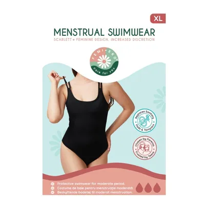 FEMIEKO SCARLETT XL COSTUM DE BAIE MENSTRUAL NEGRU