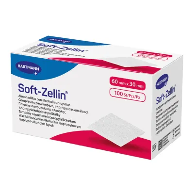 Tampoane impregnate cu alcool Soft-Zellin 60mm*30mm, 100 bucati, Hartamnn