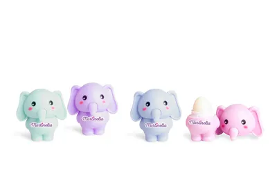 Balsam de buze pentru copii Elefant dragut diverse culori, 1 bucata, Martinelia