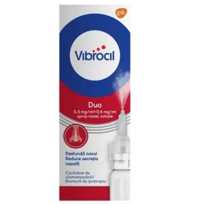 Vibrocil Duo spray 0,5 mg/ml+0,6 mg/ml, 10 ml, Gsk