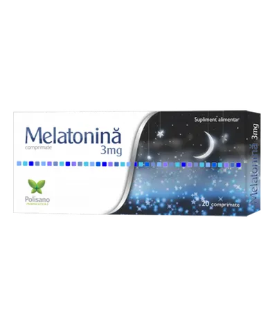 Melatonina 3mg, 20 comprimate, Polisano