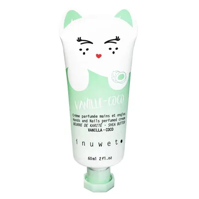 Crema hidratanta pentru maini si unghii cu parfum de vanilie si cocos, 60ml, Inuwet