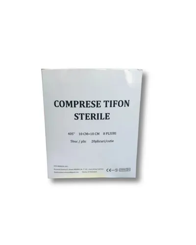 Comprese sterile tifon 10cm x 10cm, 20 bucăți, Vivo Medical