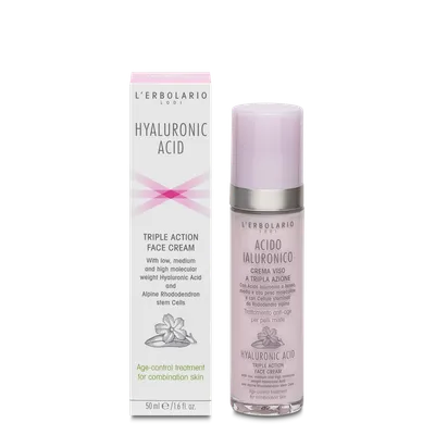 L'Erbolario Crema de fata pentru ten mixt cu acid hialuronic, 50ml