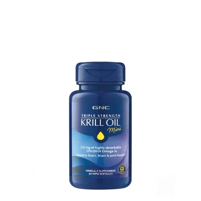 GNC TRIPLE STRENGTH KRILL OIL MINI X 60 CAPSULE GELATINOASE