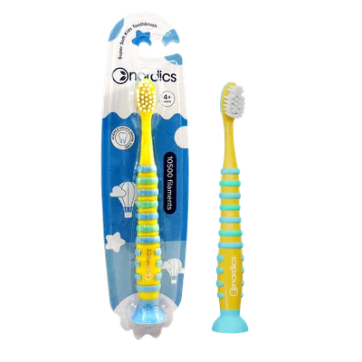 Periuta de dinti pentru copii 4+ ani Rocket 10500 Super Soft, culoare galben-albastru, 1 bucata, Nordics