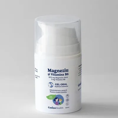 Gel oral cu magneziu citrat și vitamina B6, 50 ml Casianhealth