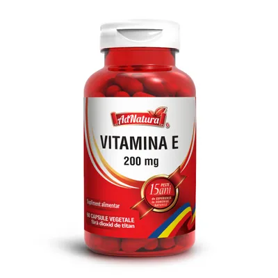 Vitamina E, 200mg, 60 capsule vegetale, AdNatura