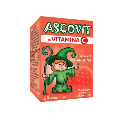 Ascovit cu aroma de capsuni, 20 comprimate, Omega Pharma