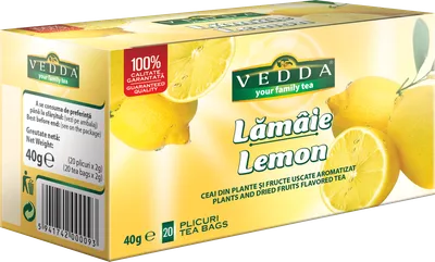 Ceai de lamaie, 20 plicuri x 2g, Vedda