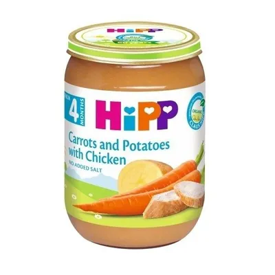Piure cu pui, morcov si cartofi, 190g, Hipp