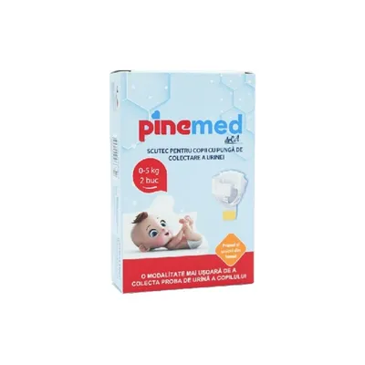 PINEMED SCUTEC BEBE CU PUNGA COLECTARE URINA 0-5 KG S 2 BUCATI