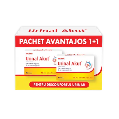 Pachet Urinal Akut, 10 tablete + Gratuit 10 tablete, Stada