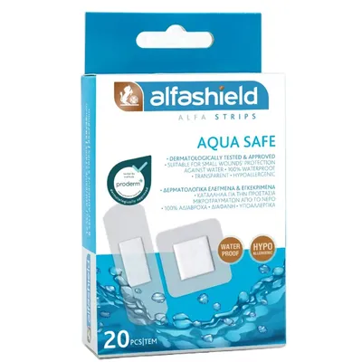 Plasturi pentru protectie rani minore Aqua Safe, 20 bucati, Alfashield