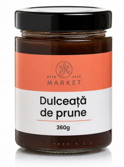 Dulceață de prune fără zahăr, 360 g, Bio-Market