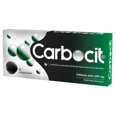 Carbocit carbune activ 250 mg, 30 comprimate, Biofarm