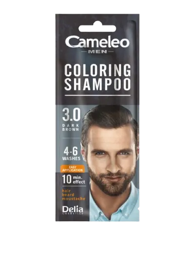 Sampon nuantator Camelo Men Dark Brown 3.0, 15ml, Delia Cosmetics