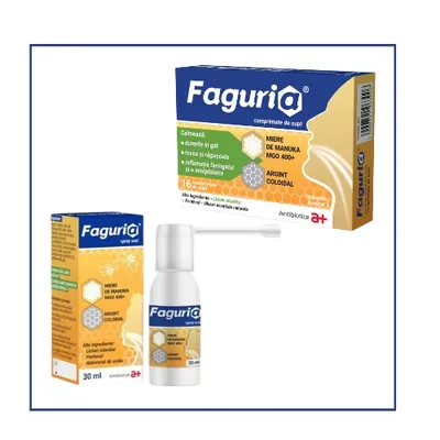 Kit pentru durere in gat – Faguria Spray + Comprimate de supt