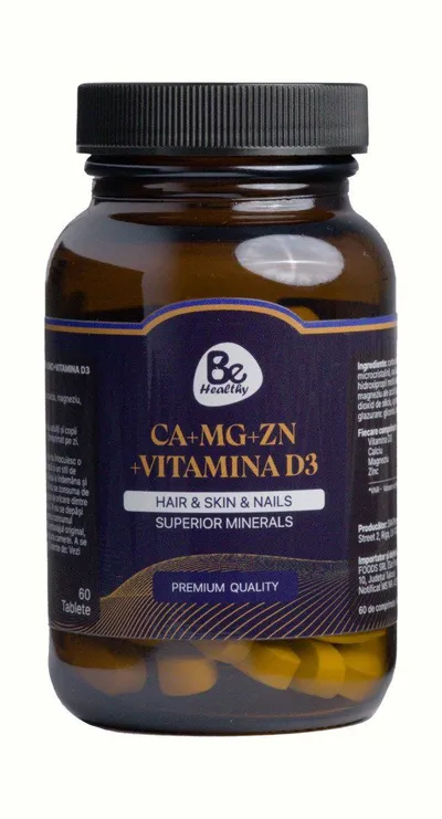 CA 450mg + MG 250mg + ZN 15mg +D3 2.5mcg, 60 capsule, Be Healthy