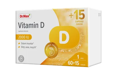 Dr.Max Vitamina D 2000UI, 60 + 15 capsule moi