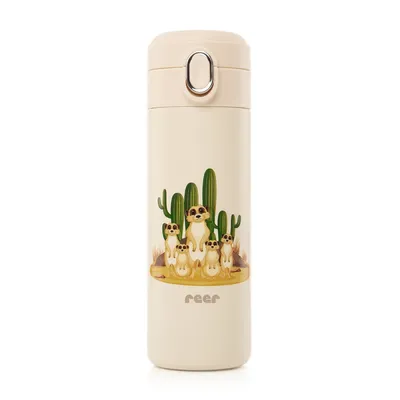 Sticla de baut pentru copii din otel inoxidabil Alb-Crem, 350ml, Reer