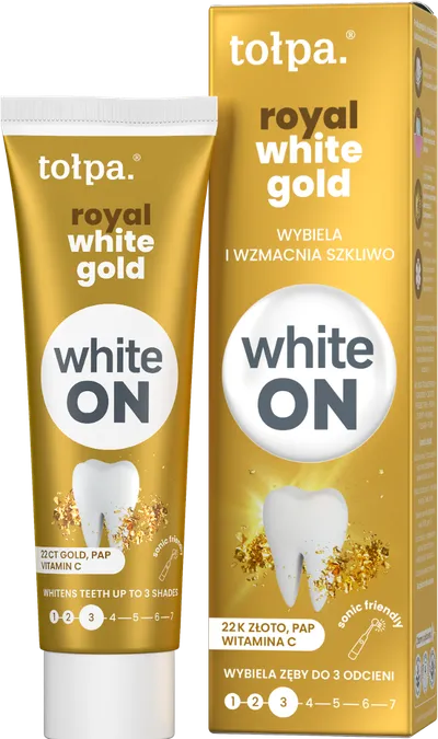 Pasta de dinti White On Royal White Gold, 75ml, Tolpa