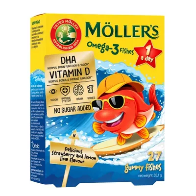 MOLLERS OMEGA-3 FISHES ONE STRAWBERRY X 27 JELEURI