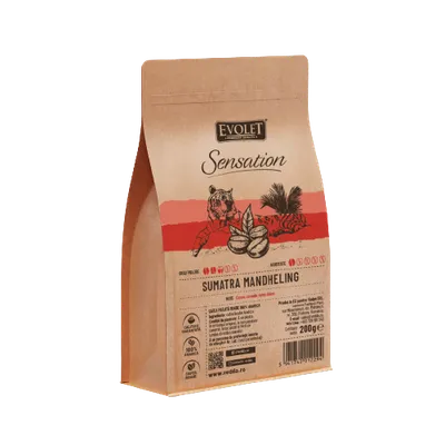 Cafea boabe Sumatra Mandheling, 200g, Evolet