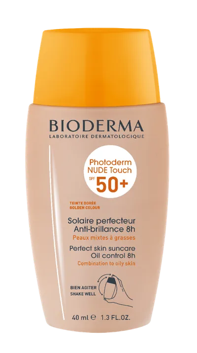Fluid cu protectie solara Photoderm Nude Touch SPF 50+ nuanta aurie, 40ml, Bioderma