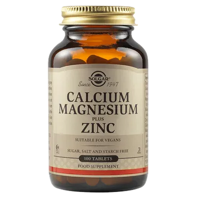 Calciu Magneziu + Zinc, 100 tablete, Solgar