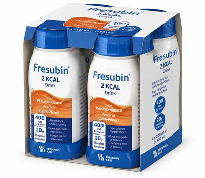Băutură Fresubin 2 kcal Fibre cu Aromă de Caise-Piersici, 4 x 200 ml, Fresenius Kabi