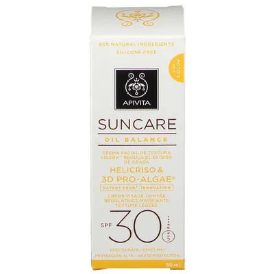 Apivita SunCare Crema matifianta color cu SPF 30, 50ml