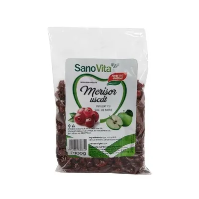 Merisor uscat infuzat cu suc de mere, 100g, SanoVita