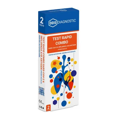 DDS TEST RAPID COMBO SARS-COV-2 SI INFLUENZA A+B ANTIGEN (TAMPON NAZAL) AUTOTESTARE 2 TESTE/KIT
