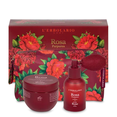 L'Erbolario Pachet Purple Rose Apa de parfum 30ml + Crema fluida de corp 75ml