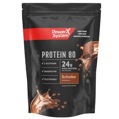Pudra proteica Chocolate Protein 80 PowerX System, 360 g, Way Better