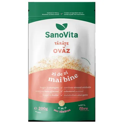 Tarate de Ovaz, 200 g, Sanovita