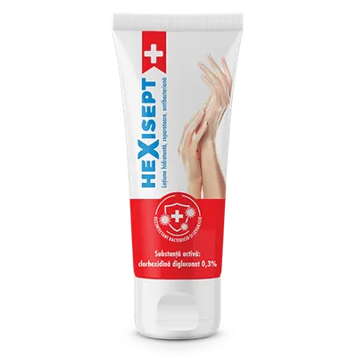Lotiune hidratanta reparatoare antibacteriana, 75ml, Hexisept