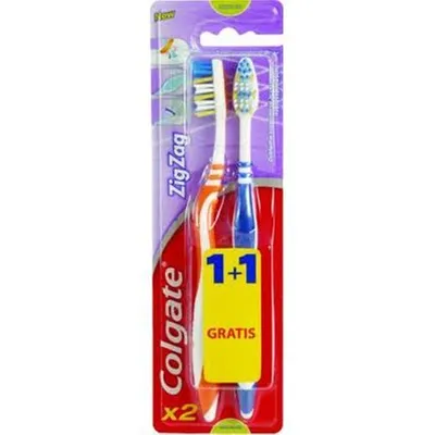 Pachet periuta de dinti Zig-Zag 1+1 Gratuit, 2 x 1 bucata, Colgate