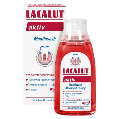 Apa de Gura Aktiv Antiplaque, 300 ml, Lacalut