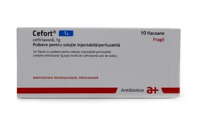 Cefort 1 g x 10 flac. x 15 ml pulb. pt. sol. inj. / perf.