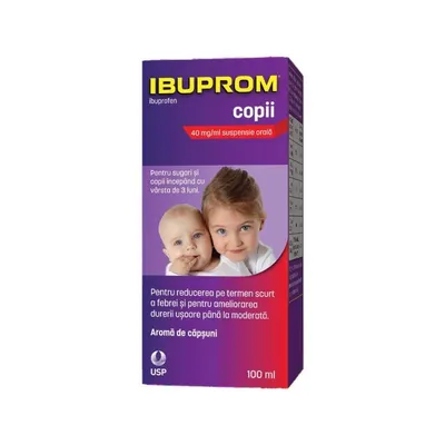 Ibuprom Pentru Copii 40 mg/ml Suspensie Orala, 100 ml