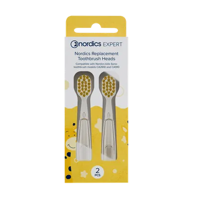 Set 2 capete de schimb pentru periutele de dinti CA910/CA2610/CA078, culoare galben, 2 bucati, Nordics