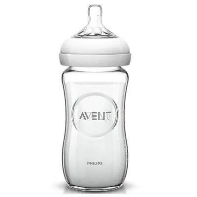 Biberon din sticla Natural, 240 ml, SCF 673/17, Phillips Avent