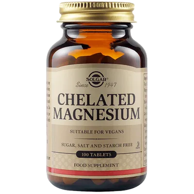 Magneziu Chelat 100mg, 100 tablete, Solgar