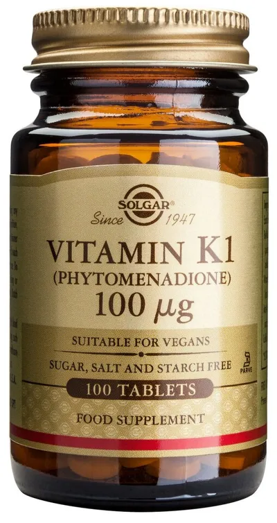 SOLGAR VITAMINA K1 NATURALA 100MCG 100 TABLETE