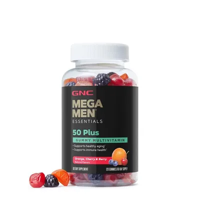 GNC MEGA MEN 50+ MULTIVITAMINE PENTRU BARBATI CU AROME DE FRUCTE ASORTATE 120 JELEURI