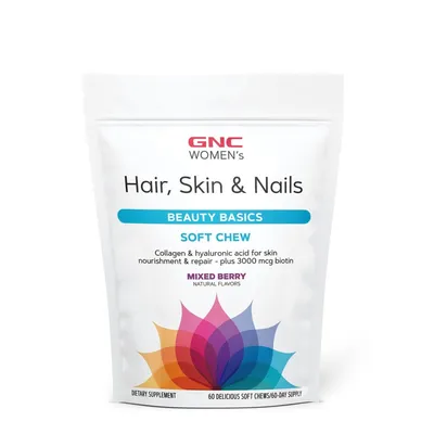 GNC WOMEN HAIR SKIN NAILS FORMULA MIXED BERRY X 60 CARAMELE