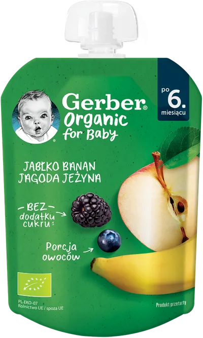 Pouch din mere & banane & afine si mure de la 6 luni, 80g, Gerber